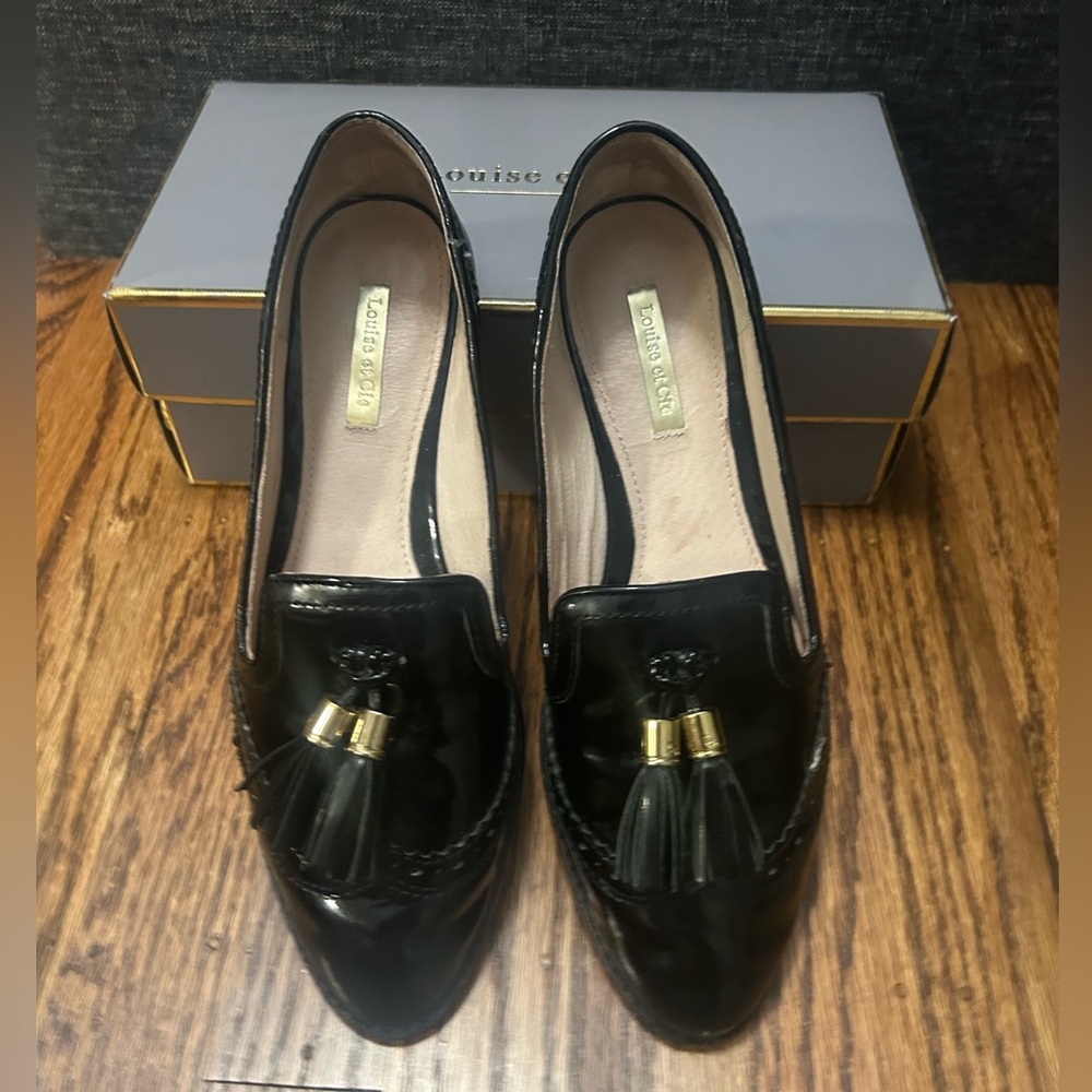 Louise et Cie Black Patent Tassel Flats